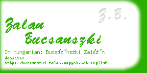 zalan bucsanszki business card